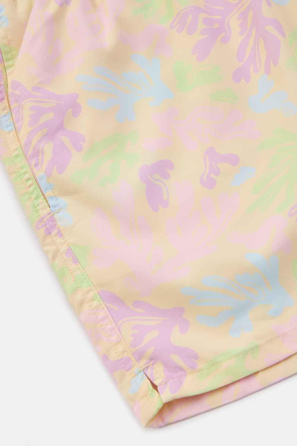 WWF Market-Coral All Over Print Deniz Şortu - Sarı-Mayo-4-roqelvaxirum.shop