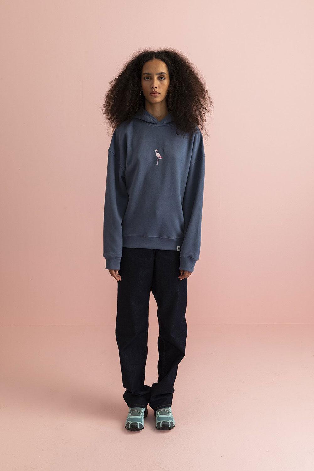 WWF Market-Flamingo Hoodie - Flint Mavi-Sweatshirts & Hoodies-4-roqelvaxirum.shop
