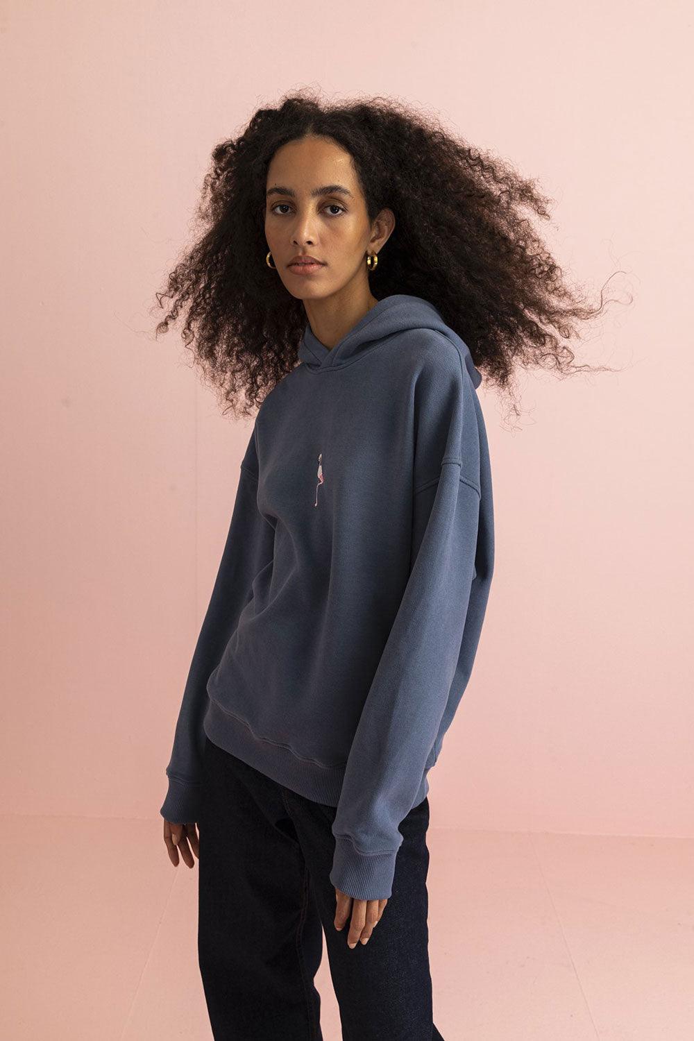 WWF Market-Flamingo Hoodie - Flint Mavi-Sweatshirts & Hoodies-8-roqelvaxirum.shop
