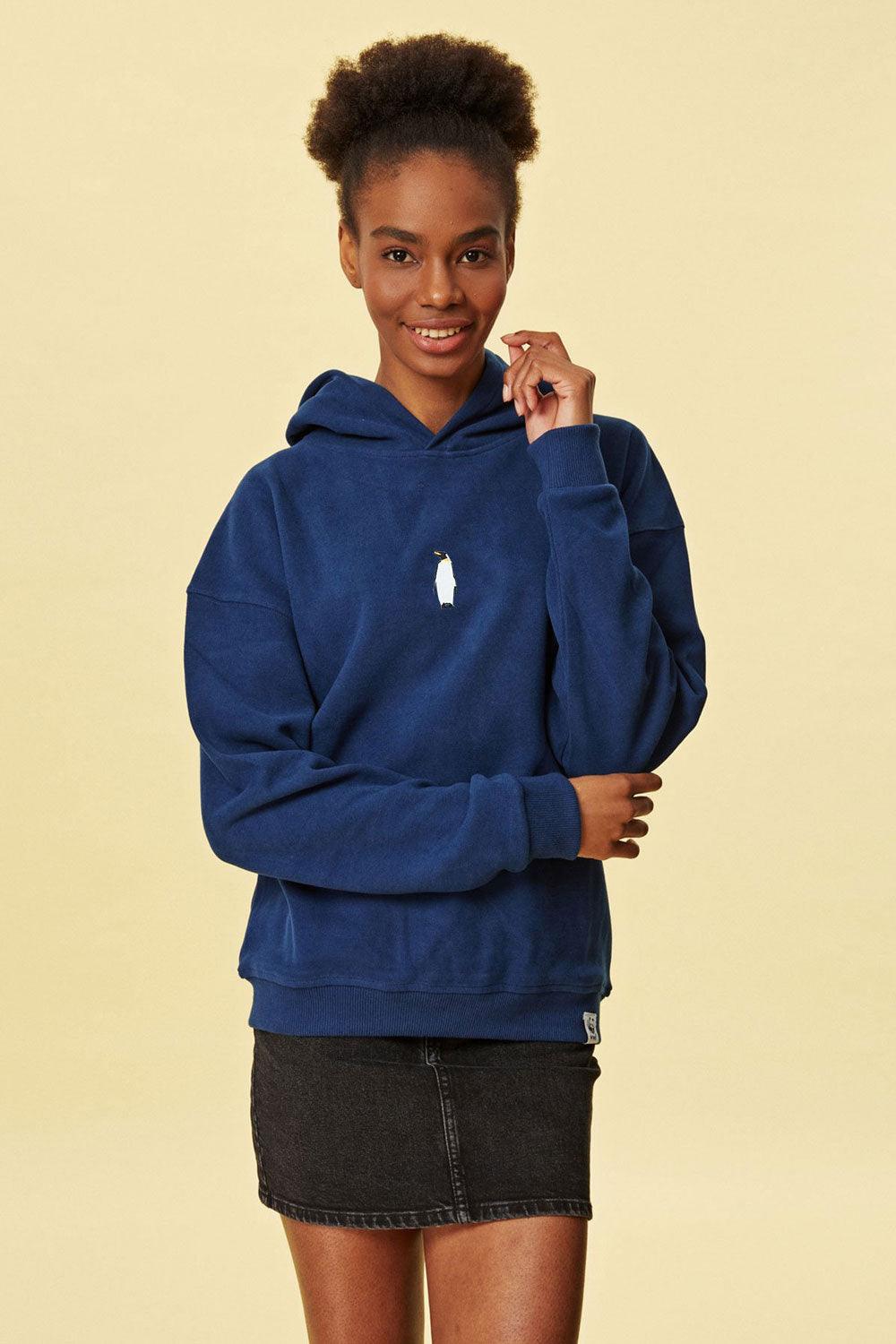 WWF Market-İmparator Penguen Hoodie - İndigo Mavisi-Sweatshirts & Hoodies-4-roqelvaxirum.shop