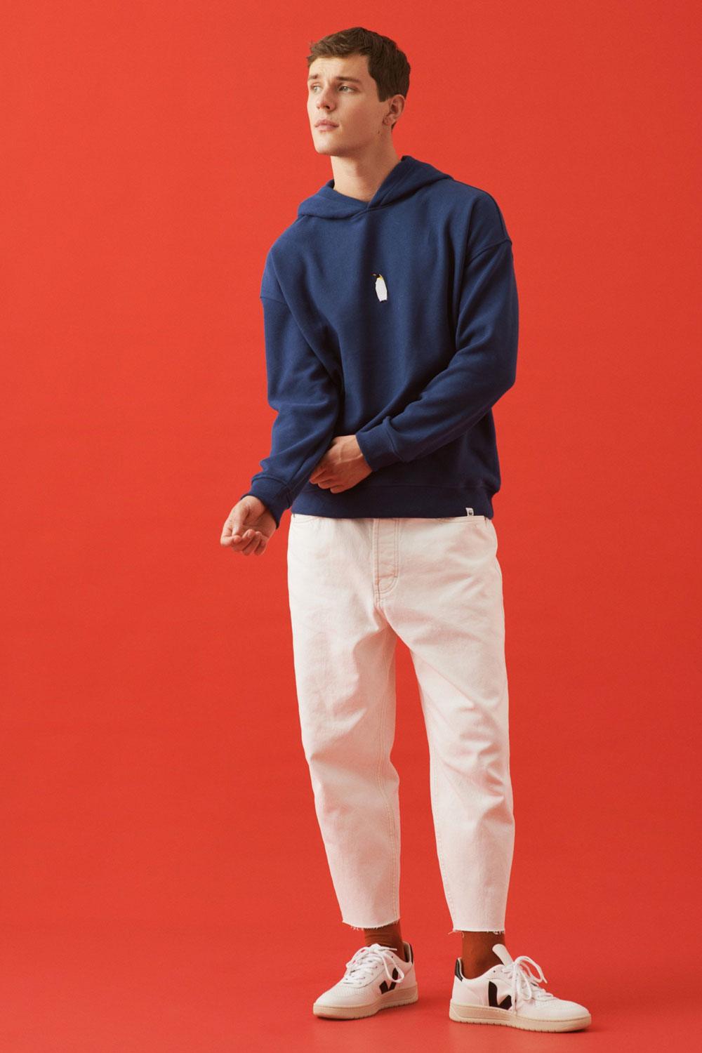 WWF Market-İmparator Penguen Hoodie - İndigo Mavisi-Sweatshirts & Hoodies-6-roqelvaxirum.shop