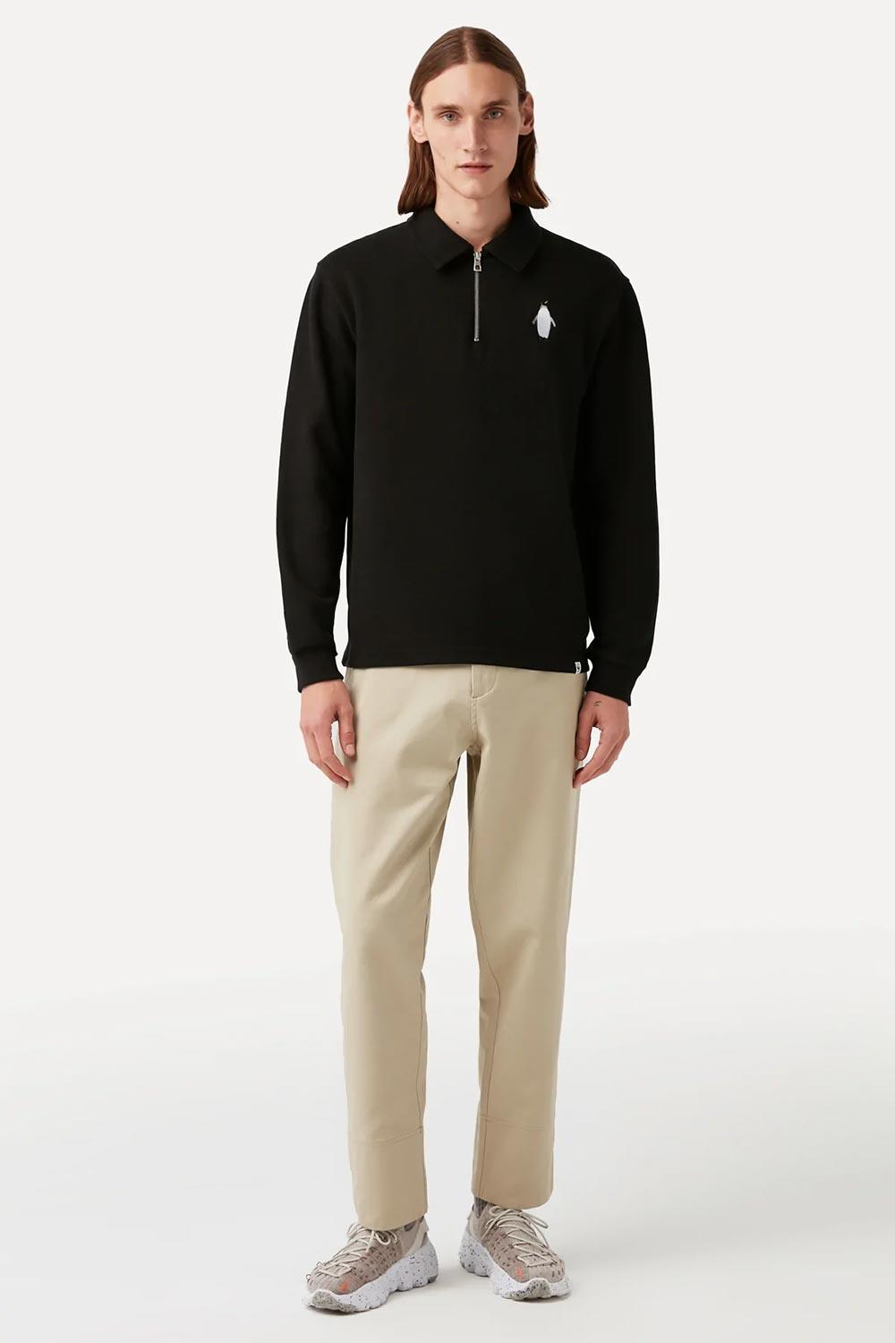 WWF Market-İmparator Penguen Polo Yaka Sweatshirt - Siyah-Sweatshirts & Hoodies-8-roqelvaxirum.shop