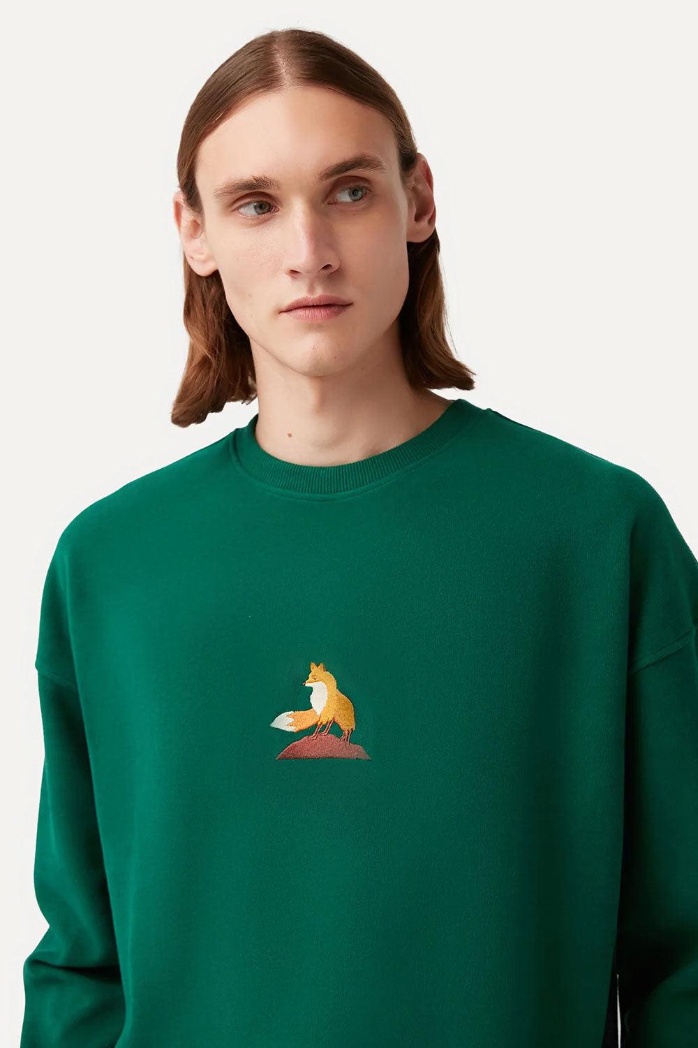WWF Market-Kızıl Tilki Sweatshirt - Yeşil-Sweatshirts & Hoodies-4-roqelvaxirum.shop