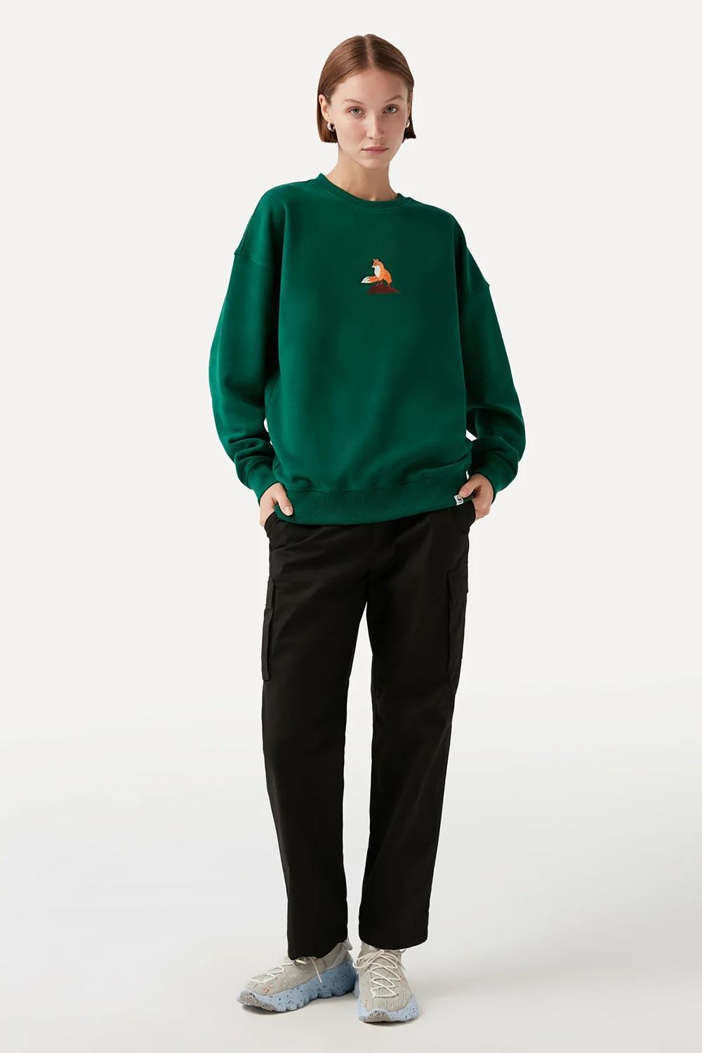 WWF Market-Kızıl Tilki Sweatshirt - Yeşil-Sweatshirts & Hoodies-5-roqelvaxirum.shop