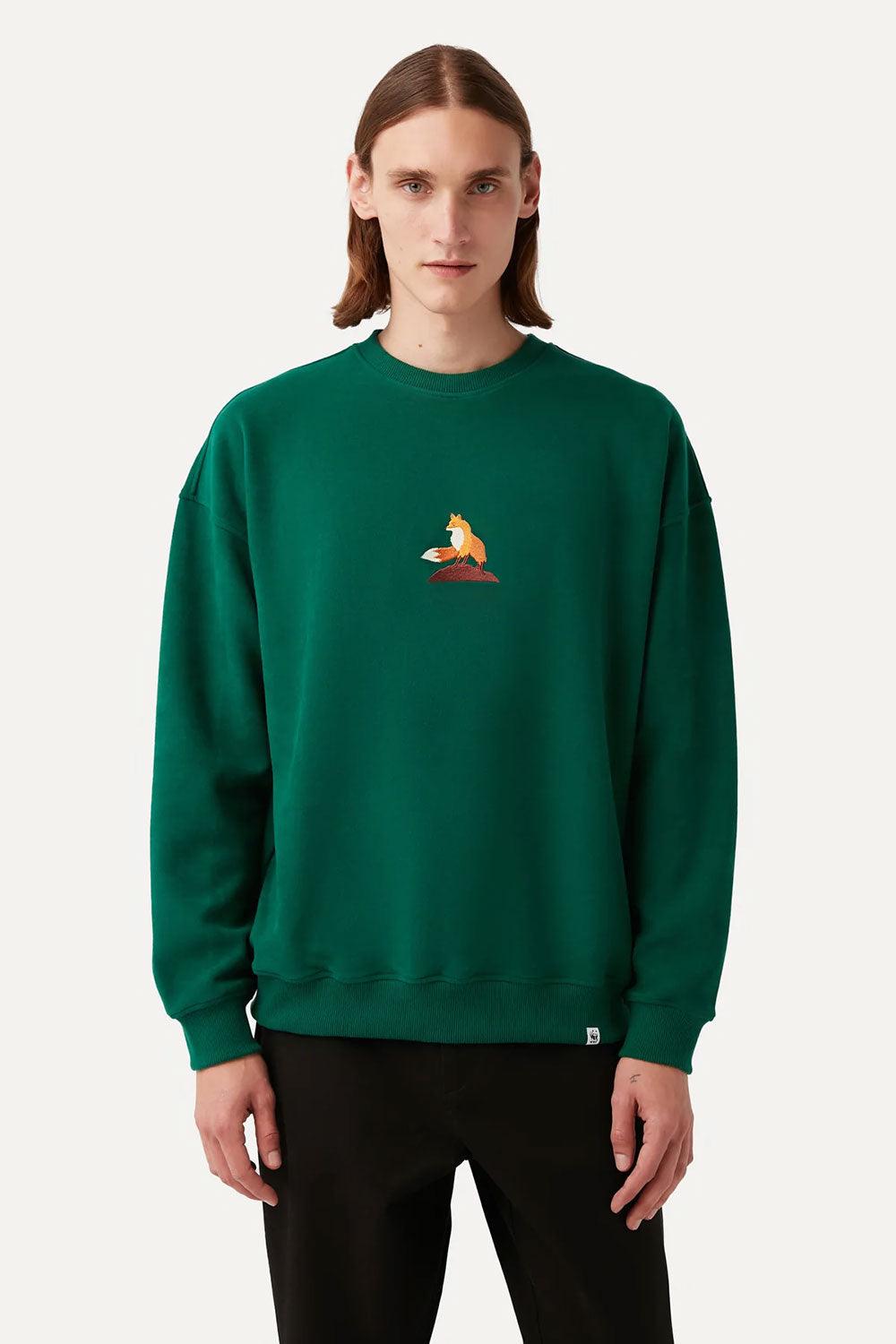 WWF Market-Kızıl Tilki Sweatshirt - Yeşil-Sweatshirts & Hoodies-7-roqelvaxirum.shop