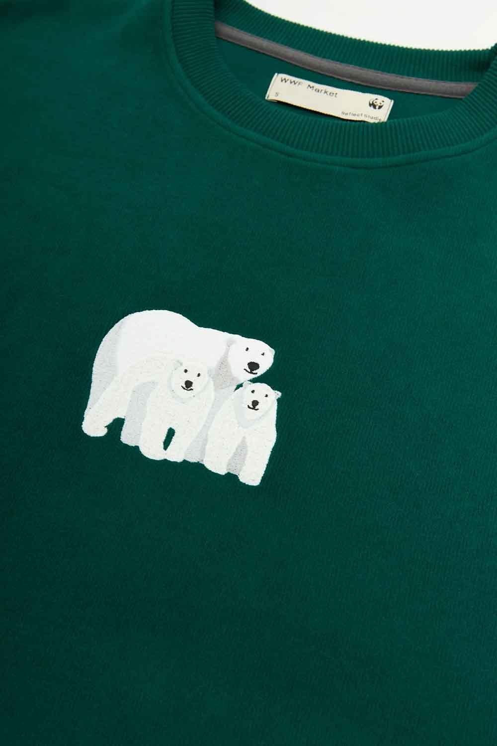 WWF Market-Kutup Ayıları Sweatshirt - Koyu Yeşil-Sweatshirts & Hoodies-2-roqelvaxirum.shop