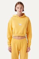 WWF Market-Lama Crop Hoodie - Yellow-Sweatshirts & Hoodies-2-roqelvaxirum.shop