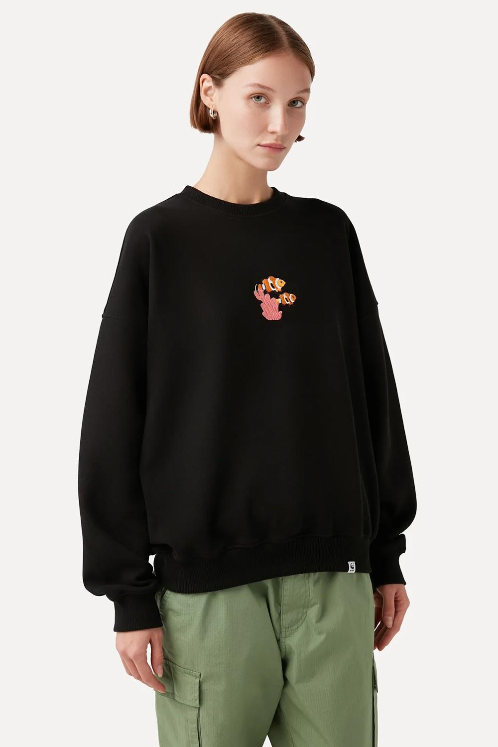 WWF Market-Palyaço Balığı Sweatshirt - Siyah-Sweatshirts & Hoodies-4-roqelvaxirum.shop