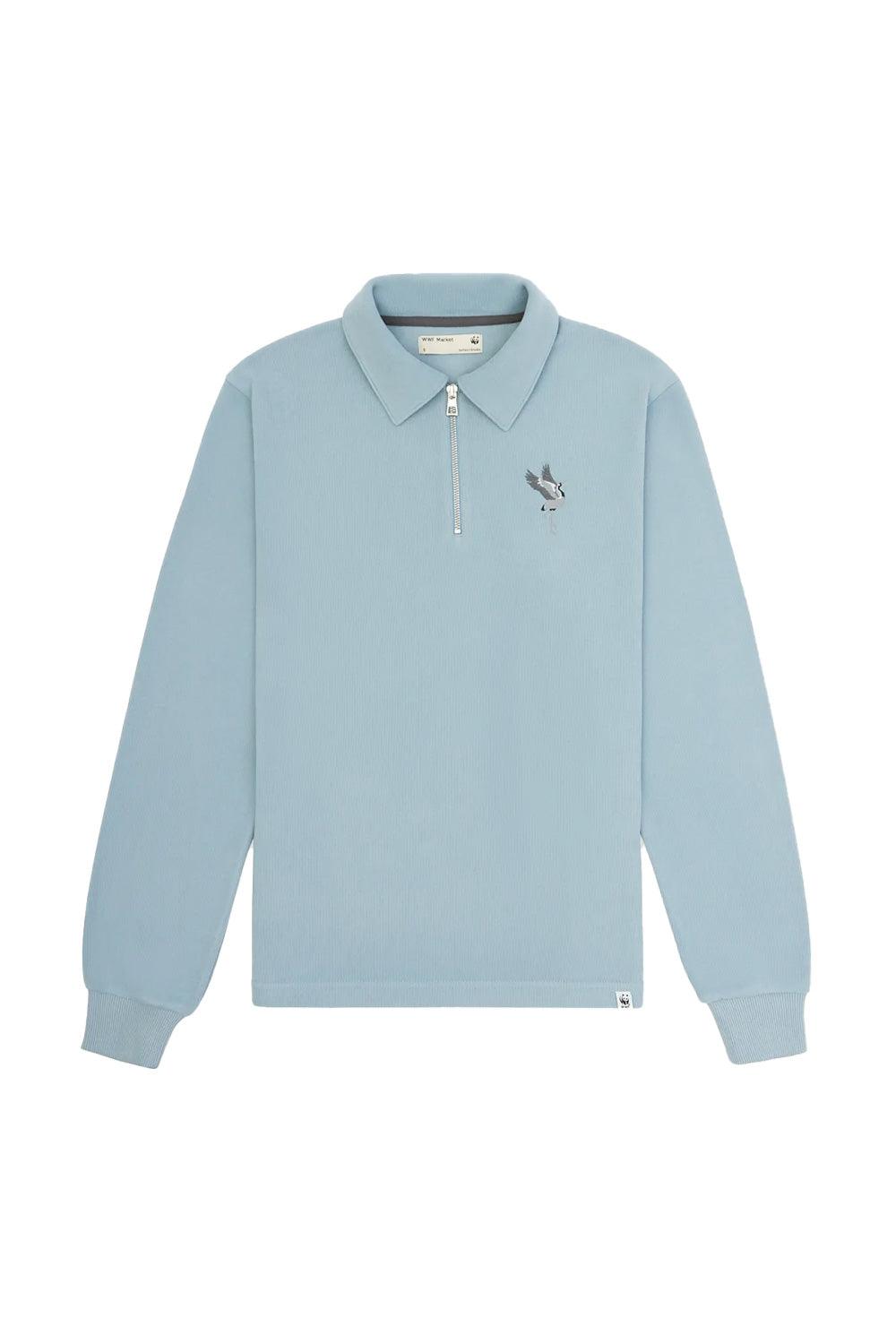 WWF Market-Turna Kuşu Polo Yaka Sweatshirt - Mavi-Sweatshirts & Hoodies-1-roqelvaxirum.shop