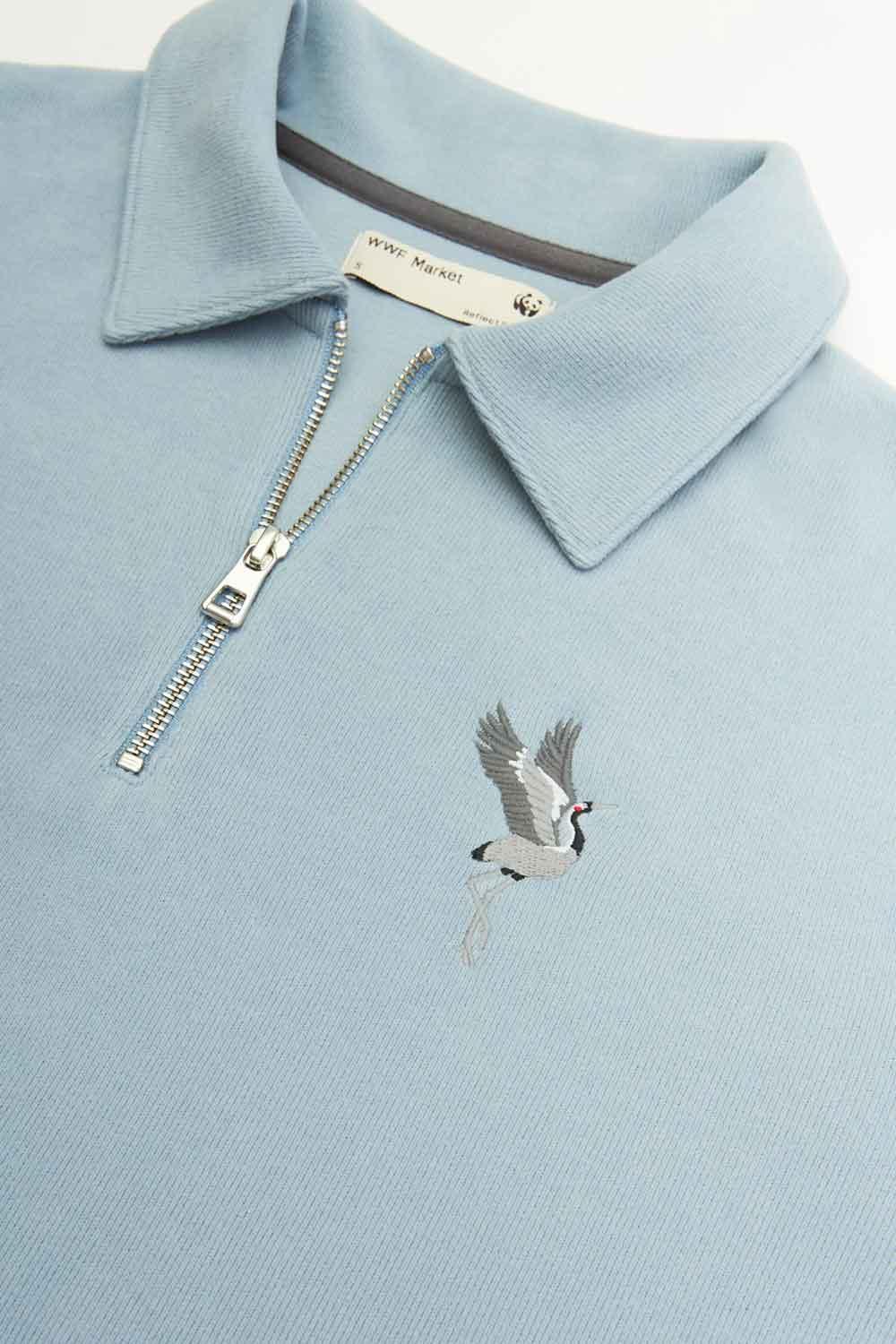 WWF Market-Turna Kuşu Polo Yaka Sweatshirt - Mavi-Sweatshirts & Hoodies-2-roqelvaxirum.shop