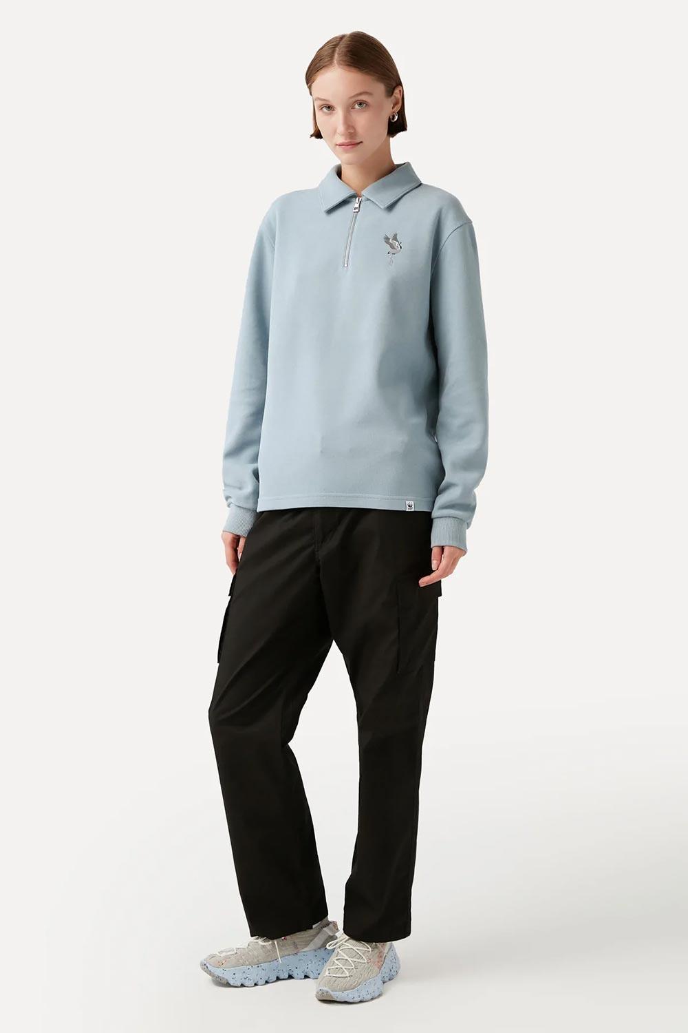 WWF Market-Turna Kuşu Polo Yaka Sweatshirt - Mavi-Sweatshirts & Hoodies-8-roqelvaxirum.shop