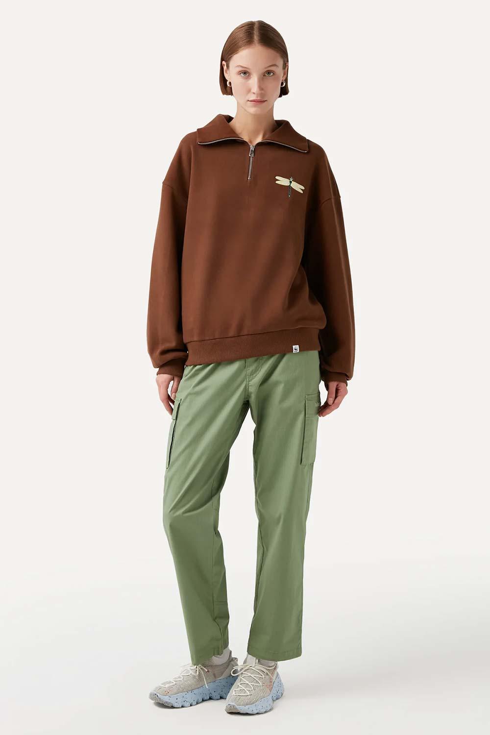WWF Market-Yusufçuk Q-Zip Sweatshirt - Kahverengi-Sweatshirts & Hoodies-5-roqelvaxirum.shop
