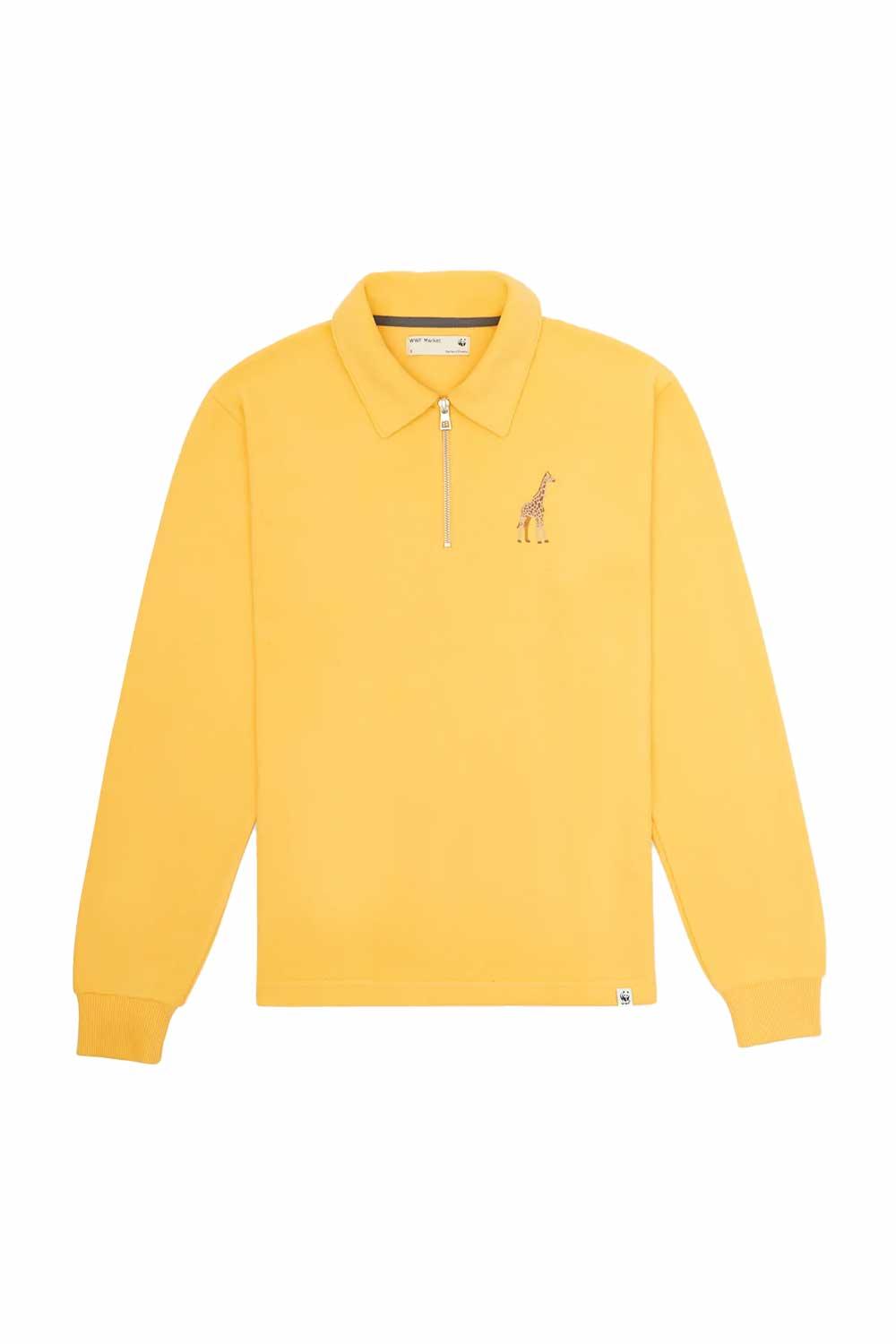 WWF Market-Zürafa Polo Yaka Sweatshirt - Sarı-Sweatshirts & Hoodies-1-roqelvaxirum.shop