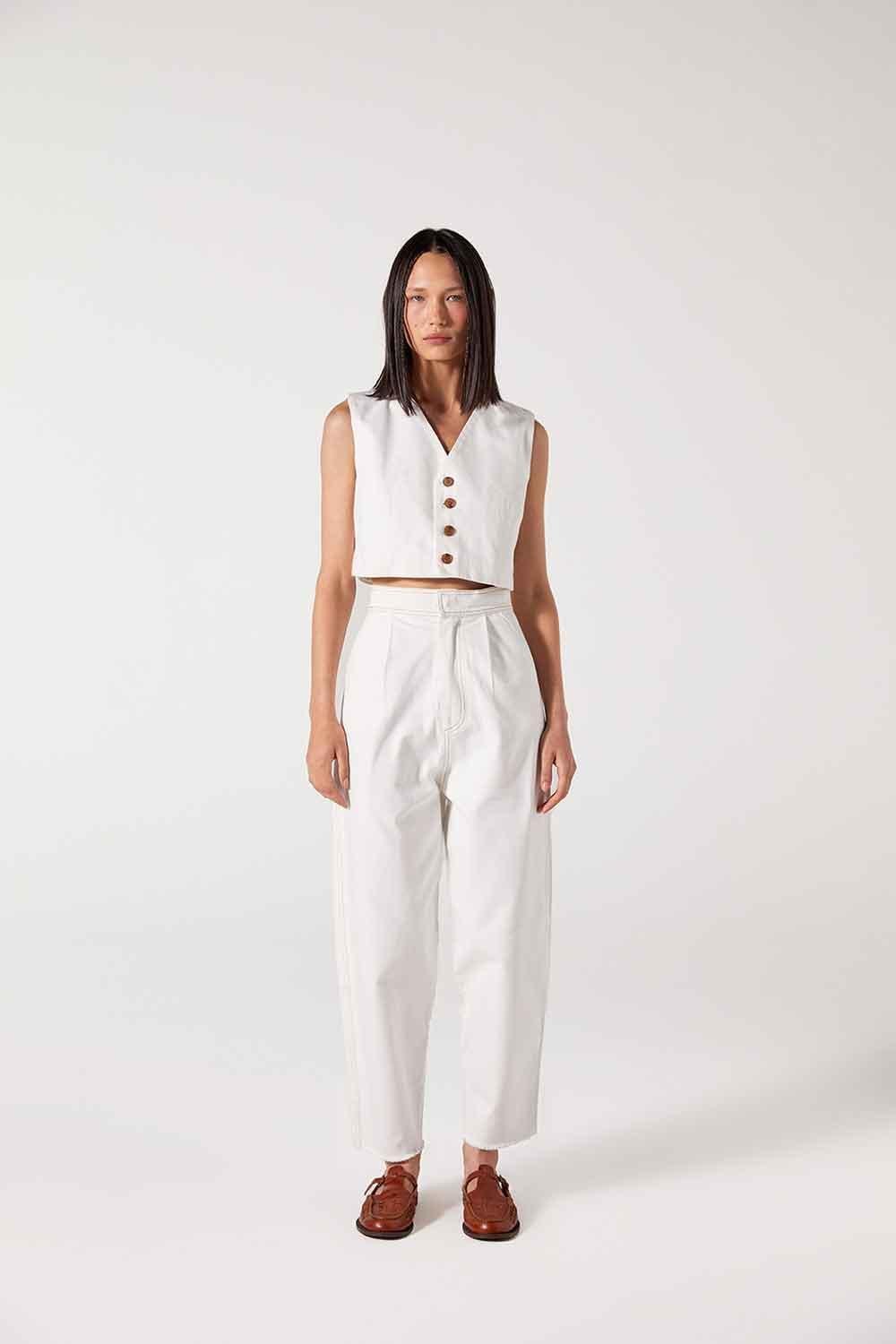 Wabi Sabi-Carol Beyaz Yelek-Top-1-roqelvaxirum.shop