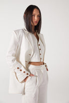 Wabi Sabi-Christopher Beyaz Oversize Kol Düğme ve Dikiş Detaylı Ceket-Ceket-3-roqelvaxirum.shop