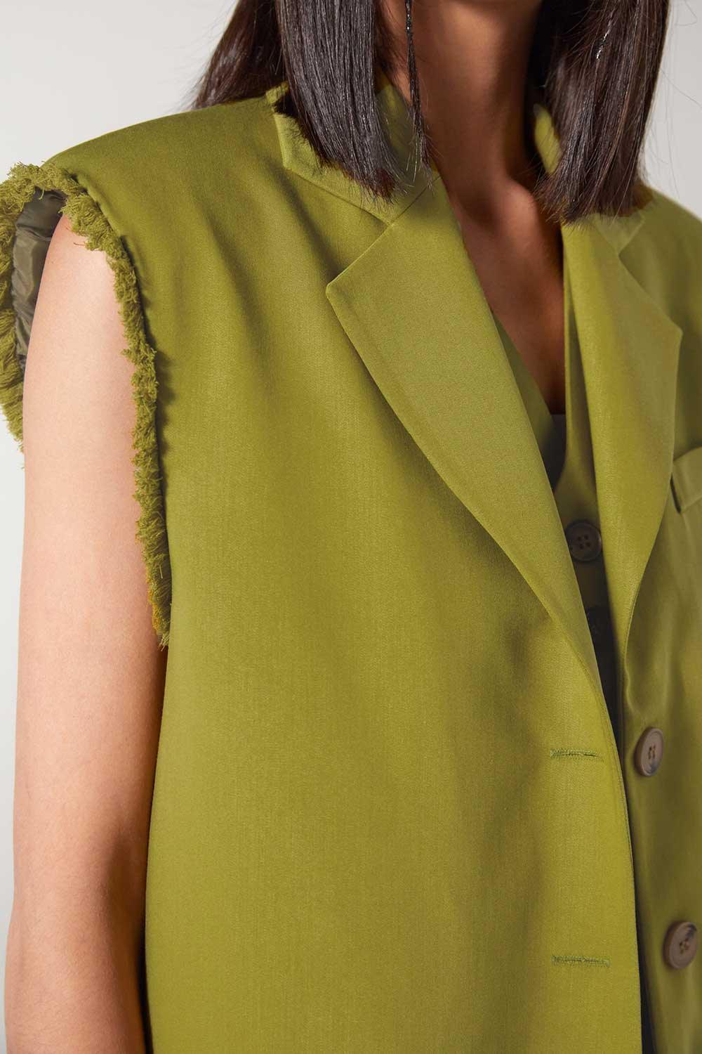 Wabi Sabi-Cle Yeşil Uzun Yelek-Yelek-3-roqelvaxirum.shop