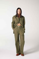 Wabi Sabi-Ws Yeşil Oversize Keten Gömlek-Gömlek-3-roqelvaxirum.shop