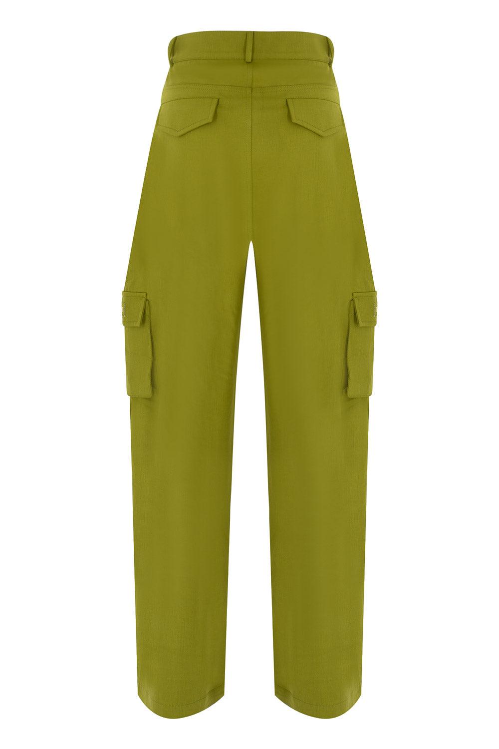 Wabi Sabi-Yeşil Vento Pantolon-Kumaş Pantolon-2-roqelvaxirum.shop