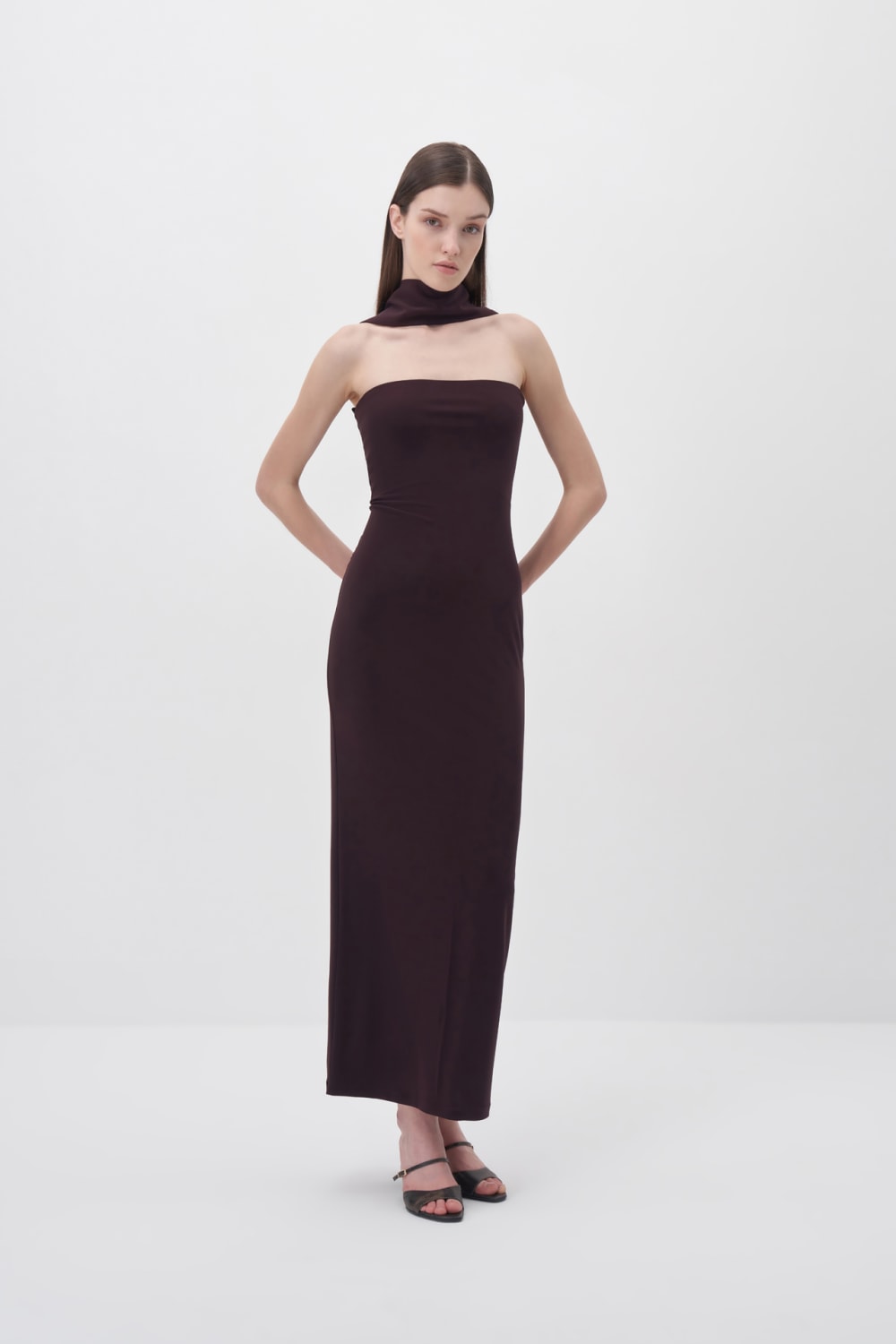 Wingcott-Şal Detaylı Strech Maxi Elbise-Elbise-5-roqelvaxirum.shop