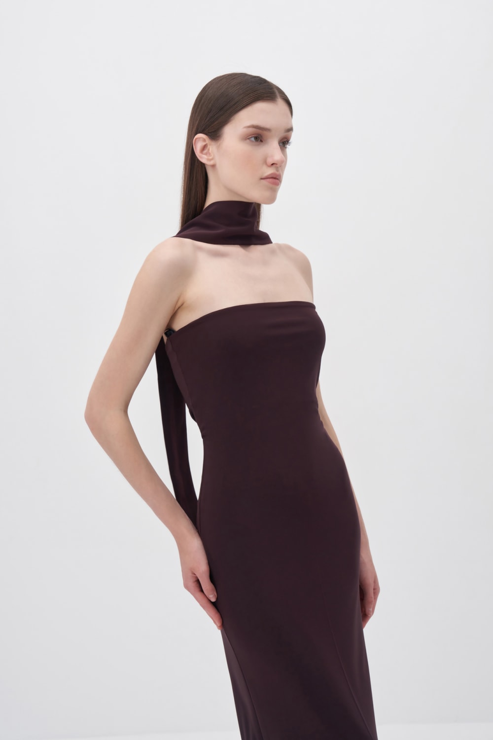 Wingcott-Şal Detaylı Strech Maxi Elbise-Elbise-6-roqelvaxirum.shop