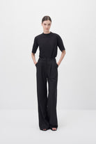 Wingcott-Siyah Çift Pileli Geniş Kesim Pantolon-Pantolon-3-roqelvaxirum.shop
