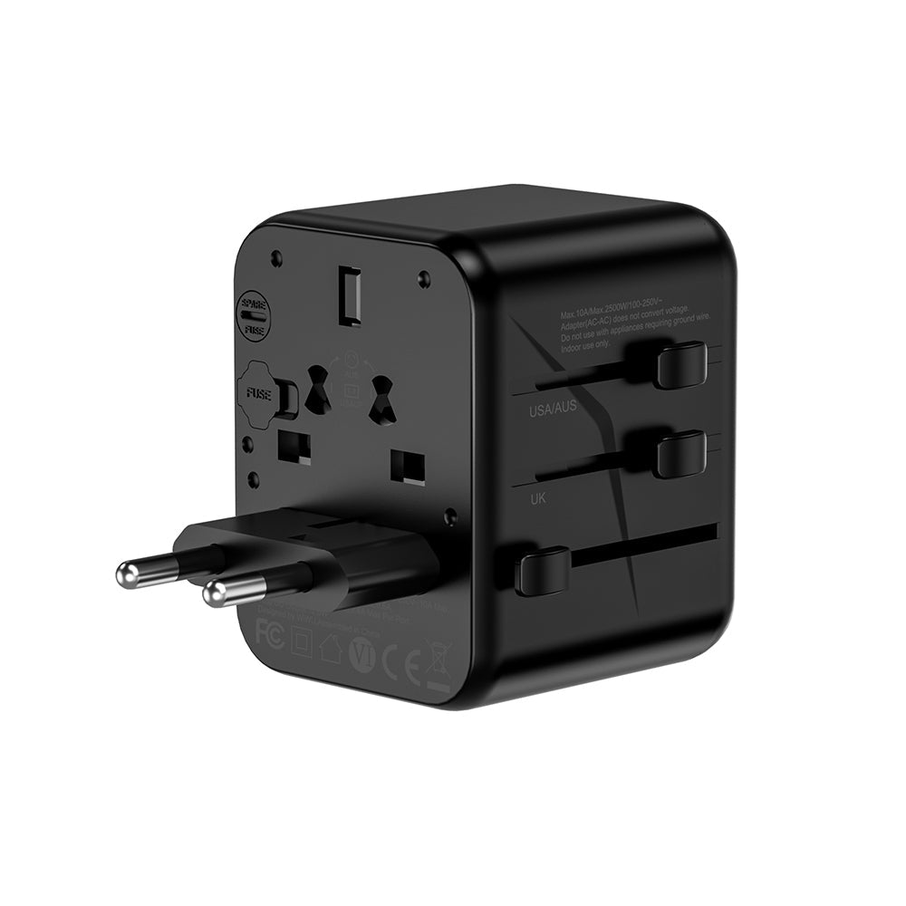 Wi-Ua012 Tr/Us/Uk/Au/Eu Uyumlu 2500W 12W Universal Seyahat Adaptörü
