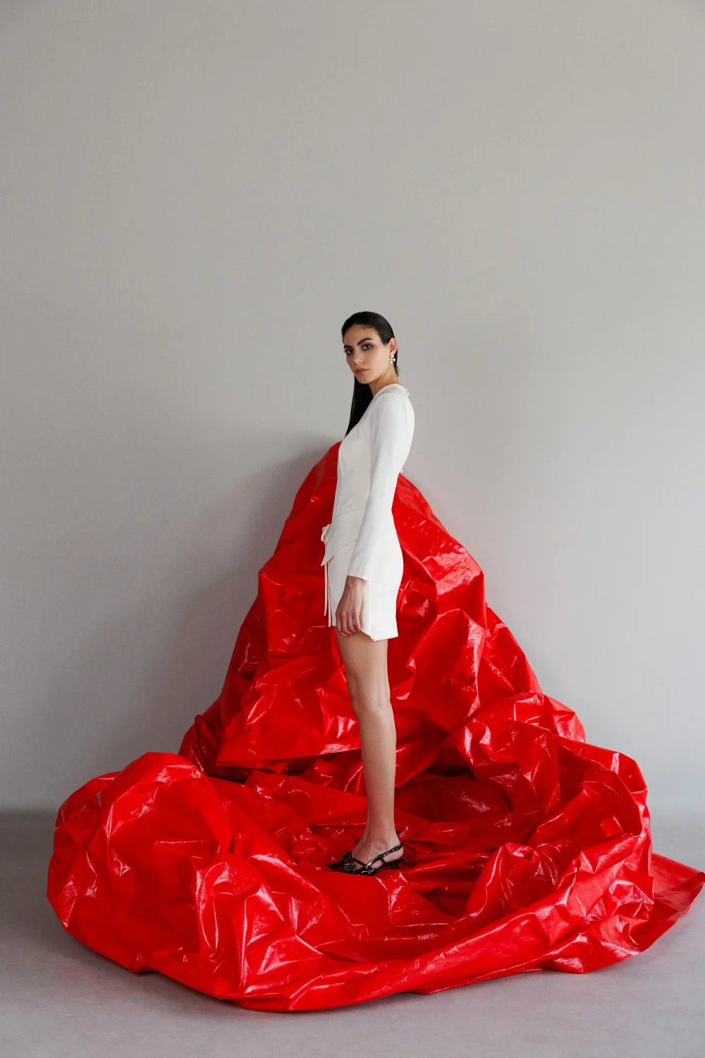 Yelda Alatekin-Ursa Ecru Mini Dress-Elbise-3-roqelvaxirum.shop