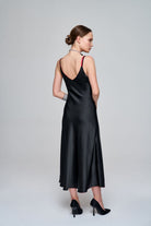 Zeynep Kaya-Çift Taraflı Saten Siyah/kırmızı Elbise-Elbise-5-roqelvaxirum.shop