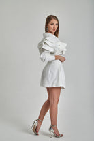 Zeynep Kaya-Geniş Paçalı Ribana Detay Beyaz Şort-Şort-5-roqelvaxirum.shop