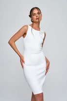 Zeynep Kaya-Sırt Dekolteli Beyaz Midi Elbise-Elbise-1-roqelvaxirum.shop