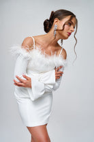 Zeynep Kaya-Yakası Tüylü Askılı Elbise-Elbise-2-roqelvaxirum.shop