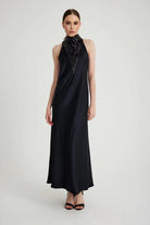 Zeynep Mayruk-Swan Dress Black-Elbise-1-roqelvaxirum.shop