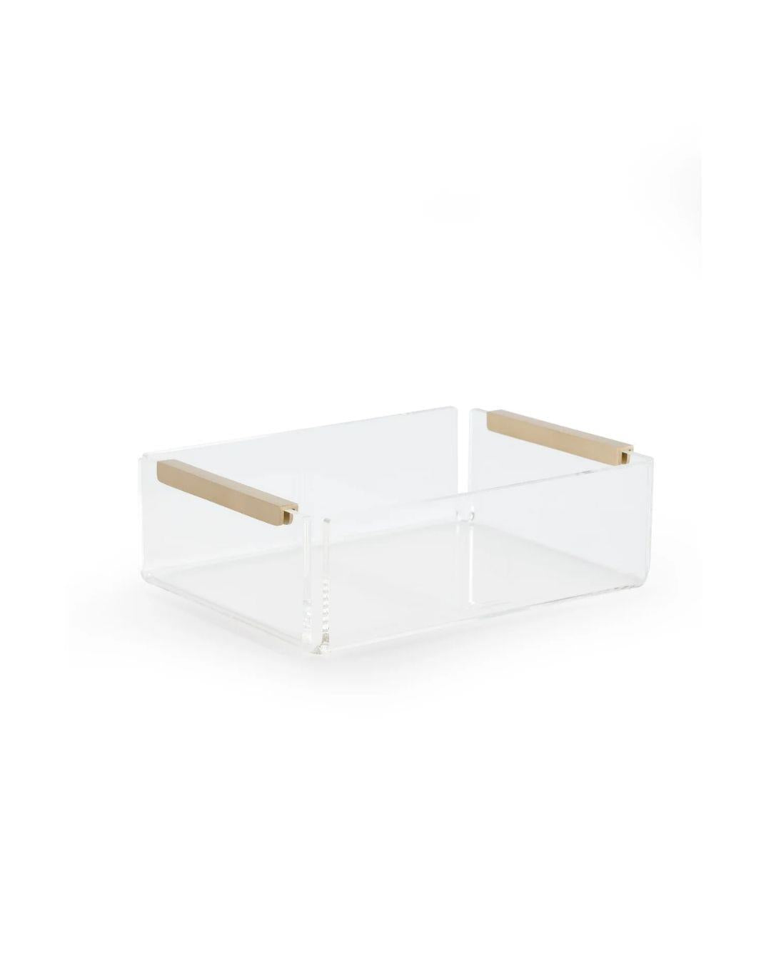 Memonza-Aria Çıta Detaylı Pirinç Organizer, Small, Şeffaf-Dekoratif Kutu-1-roqelvaxirum.shop