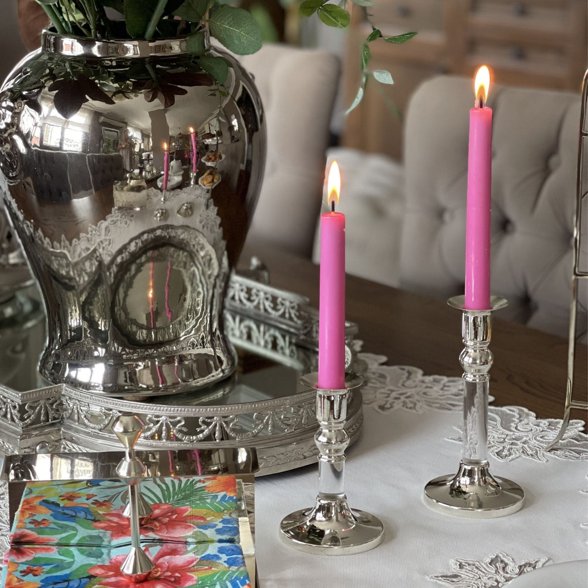 Memonza-Clarion Gümüş Şamdan, Kısa Boy-Mumluk & Şamdan-4-roqelvaxirum.shop