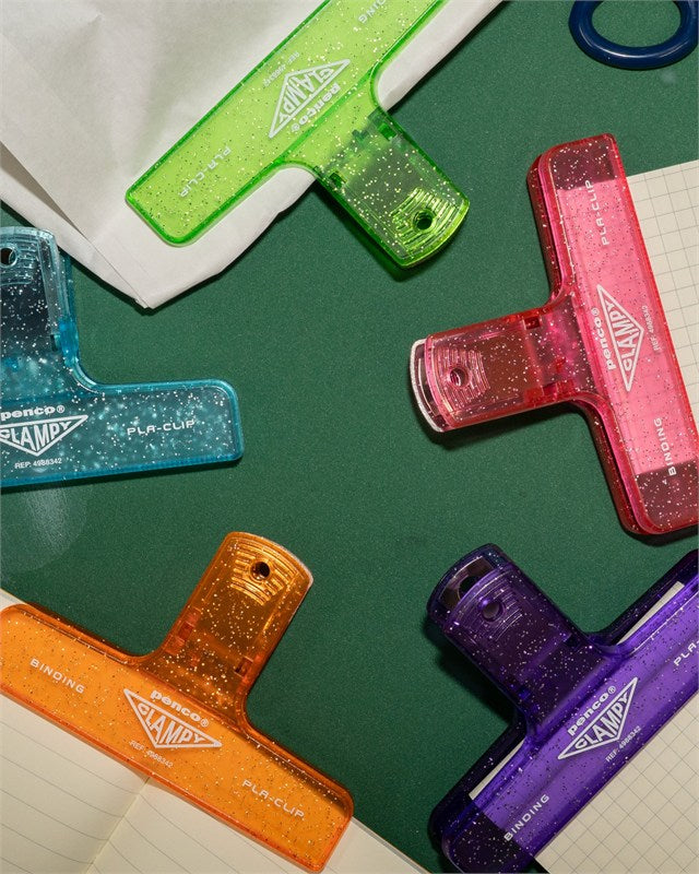 Penco Clampy Glitter Plastic Klips Pink