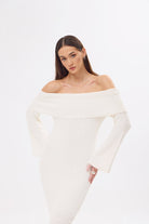 Mozto-Dora Knitted Beige Dress-Elbise-4-roqelvaxirum.shop