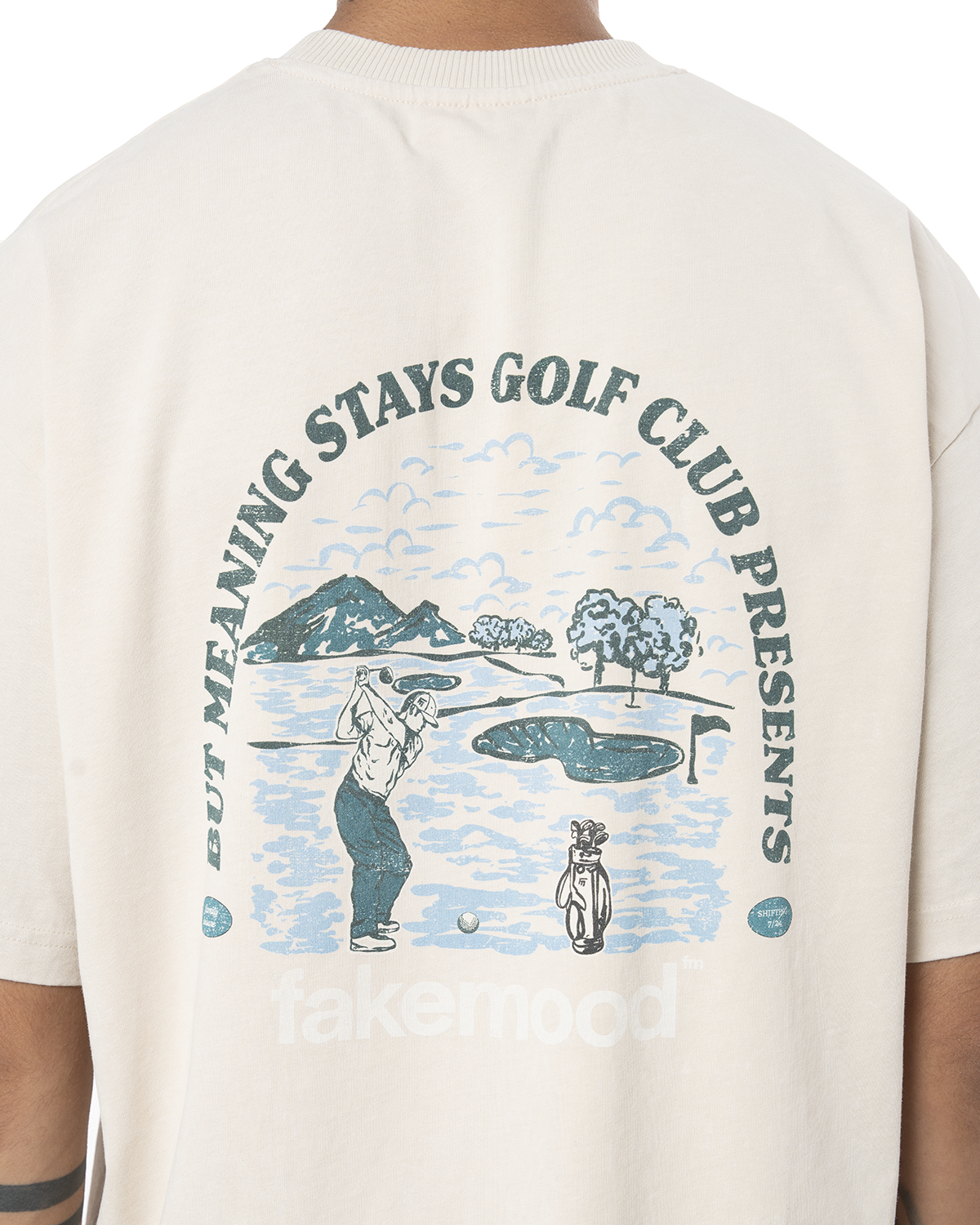 Erkek Oversize Golf Club TiŞört - Bej