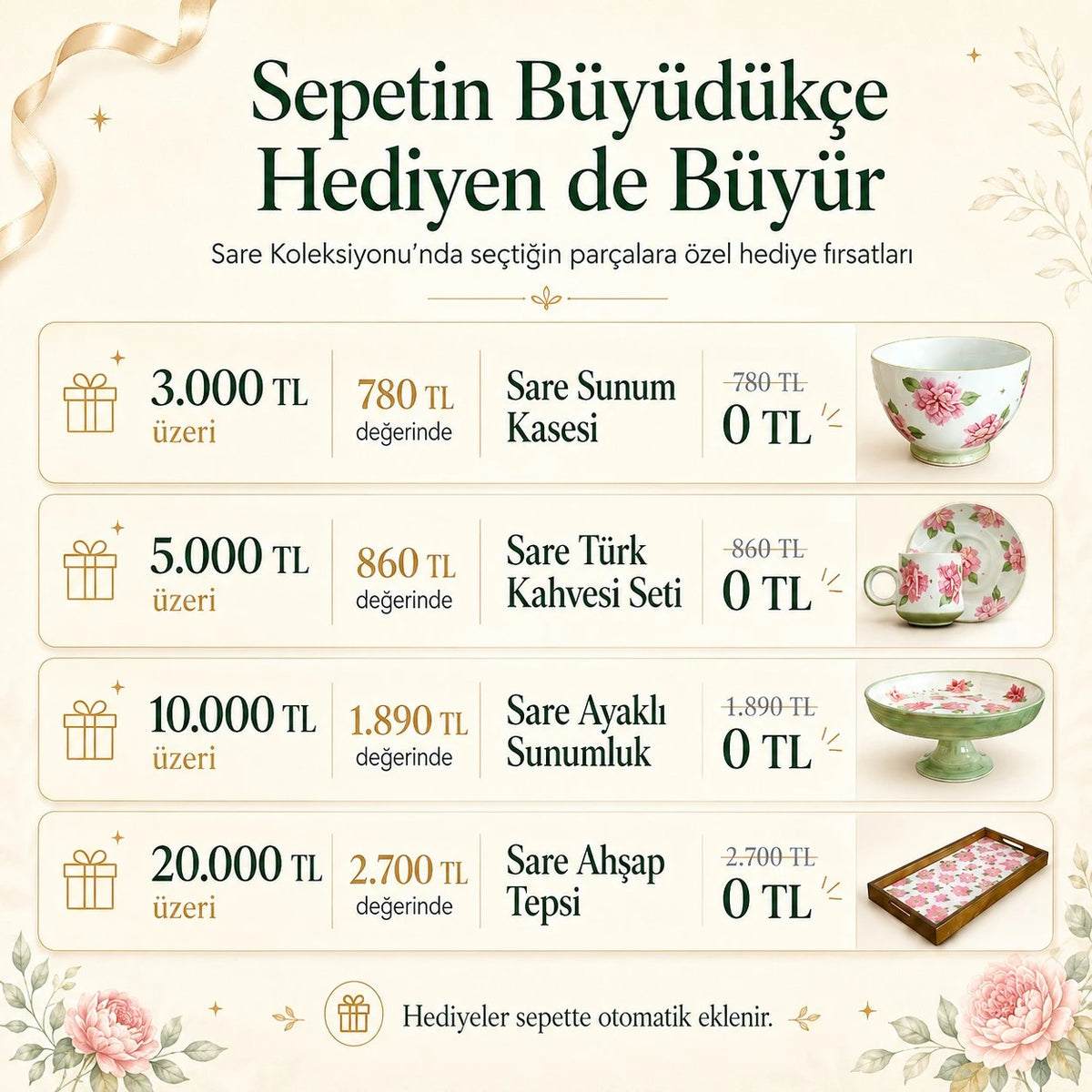 Ahşap Seramik Sunumluk Sare