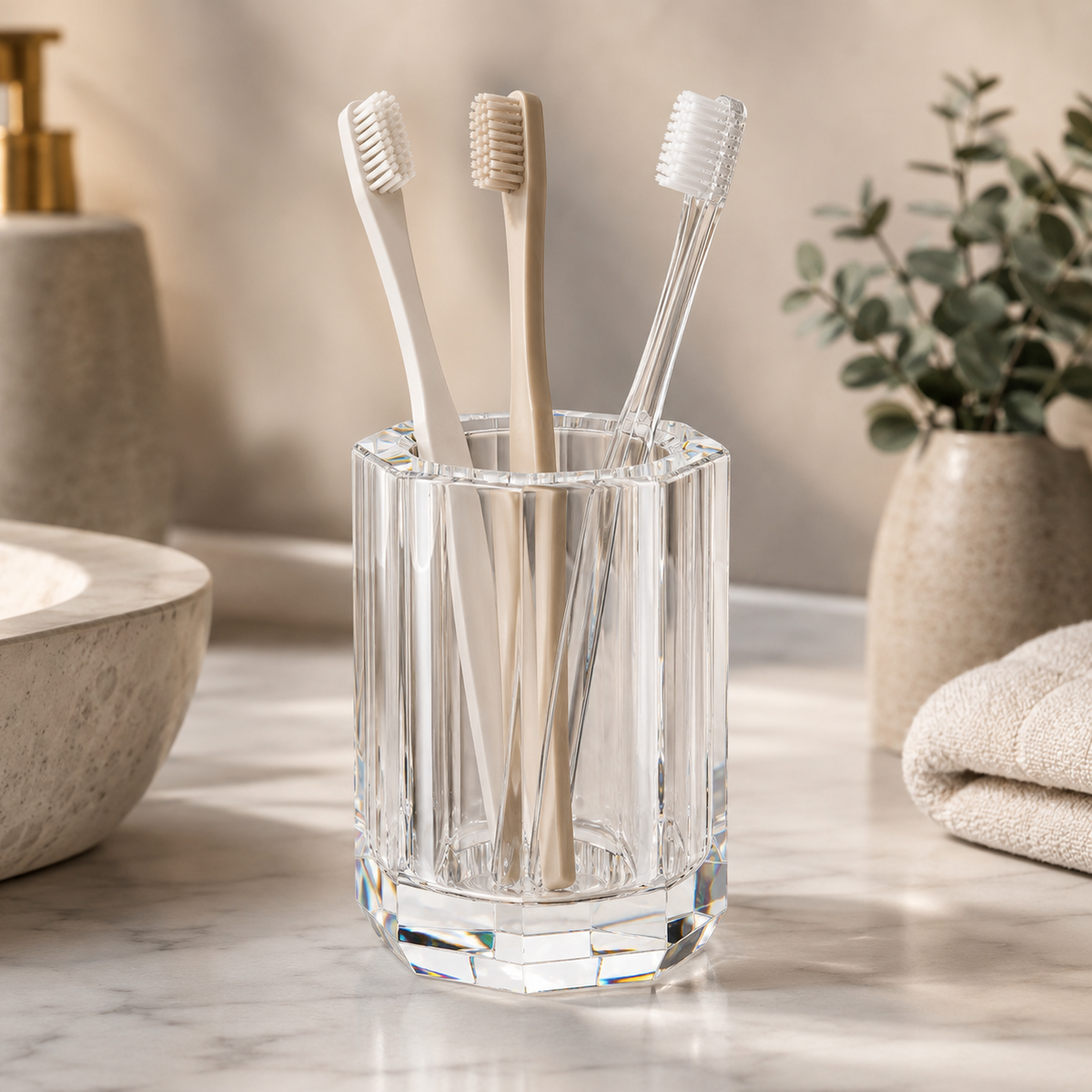 Memonza-Myra Kristal Şeffaf Cam Diş Fırçalık, Şeffaf-Diş Fırçalık-2-roqelvaxirum.shop