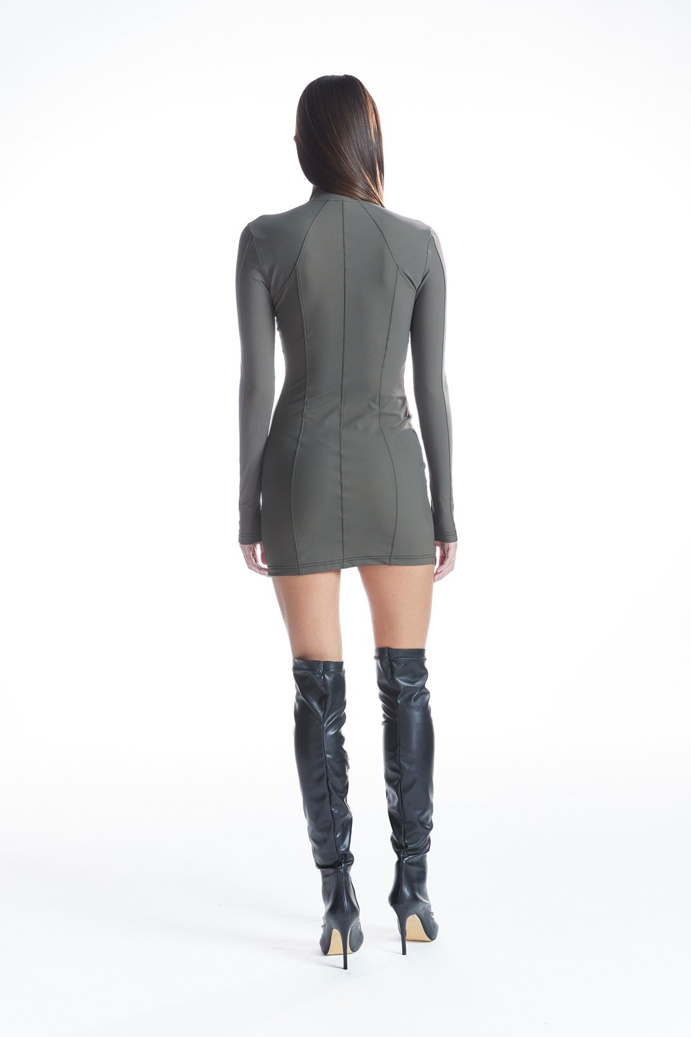no'design-Fermuarlı Nervür Detaylı Mini Elbise-Elbise-6-roqelvaxirum.shop