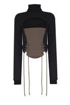 no'design-Önü Korse Detaylı Pencereli Sweatshirt-Sweatshirts & Hoodies-2-roqelvaxirum.shop
