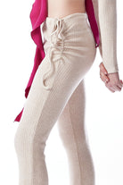 no'design-Yanları Büzgü Detaylı İspanyol Paça Pantolon-Pantolon-4-roqelvaxirum.shop