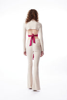 no'design-Yanları Büzgü Detaylı İspanyol Paça Pantolon-Pantolon-5-roqelvaxirum.shop