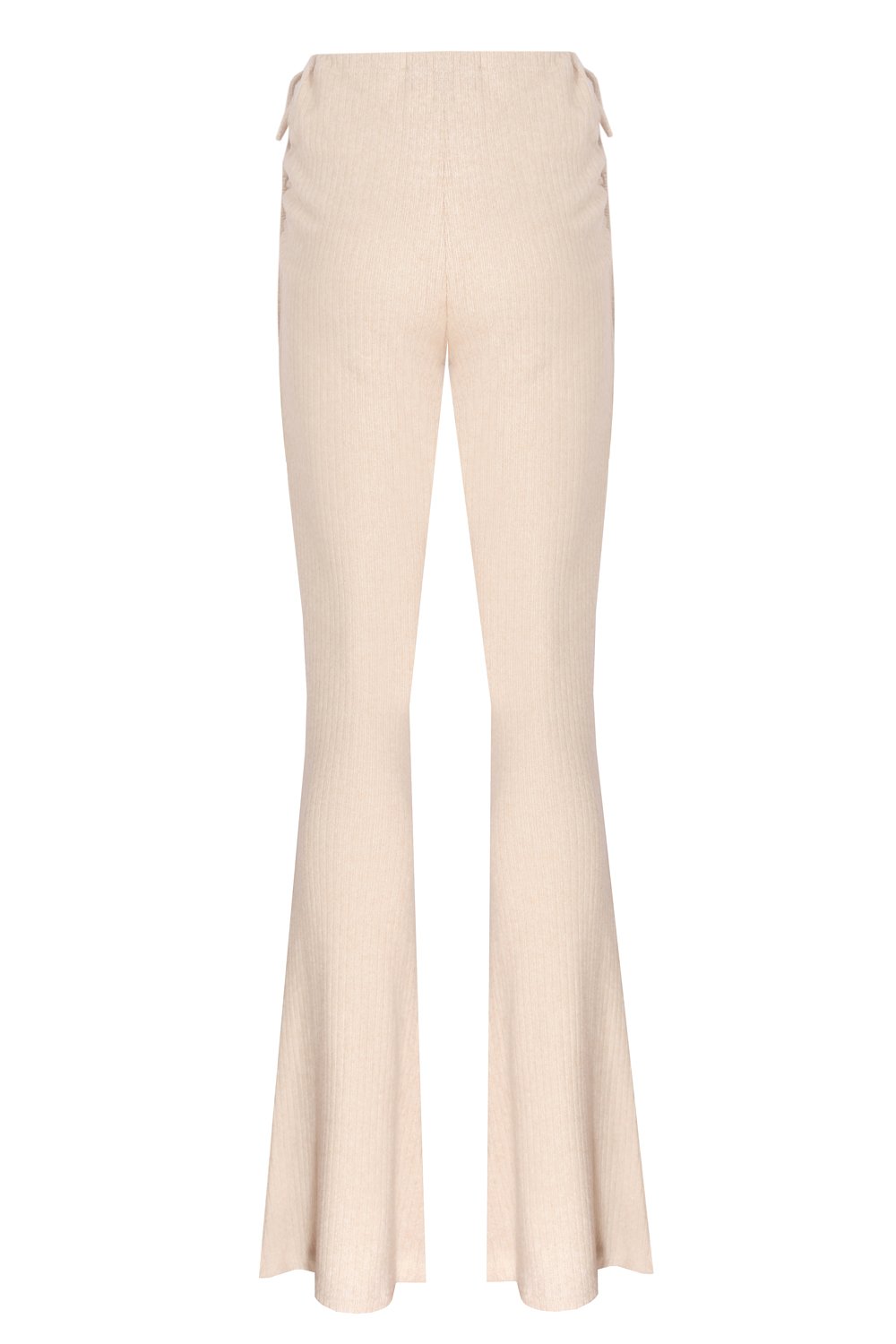 no'design-Yanları Büzgü Detaylı İspanyol Paça Pantolon-Pantolon-6-roqelvaxirum.shop