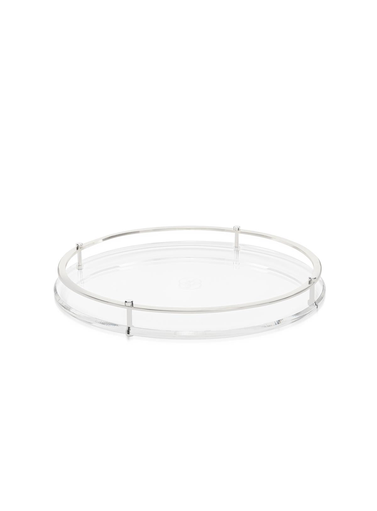 Memonza-Norvia Gümüş Detaylı Yuvarlak Şeffaf Tepsi, Şeffaf-Tepsi-1-roqelvaxirum.shop