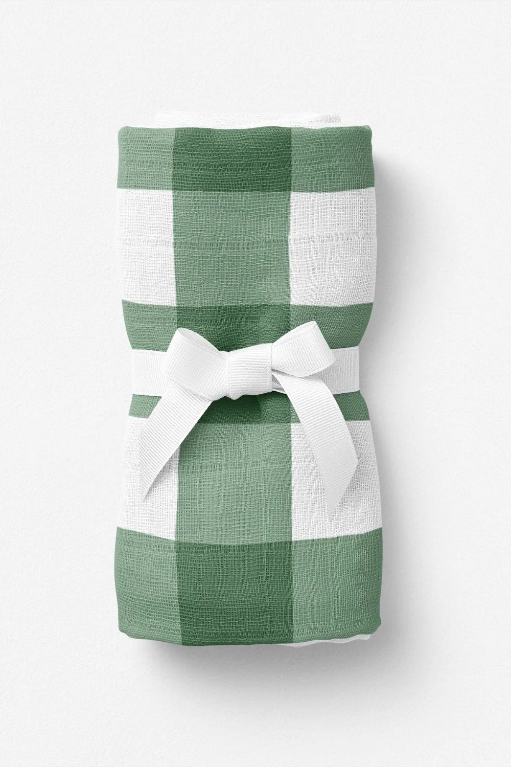 Petit Fleur Green Check Müslin Bebek Örtüsü - 70x70cm - 0