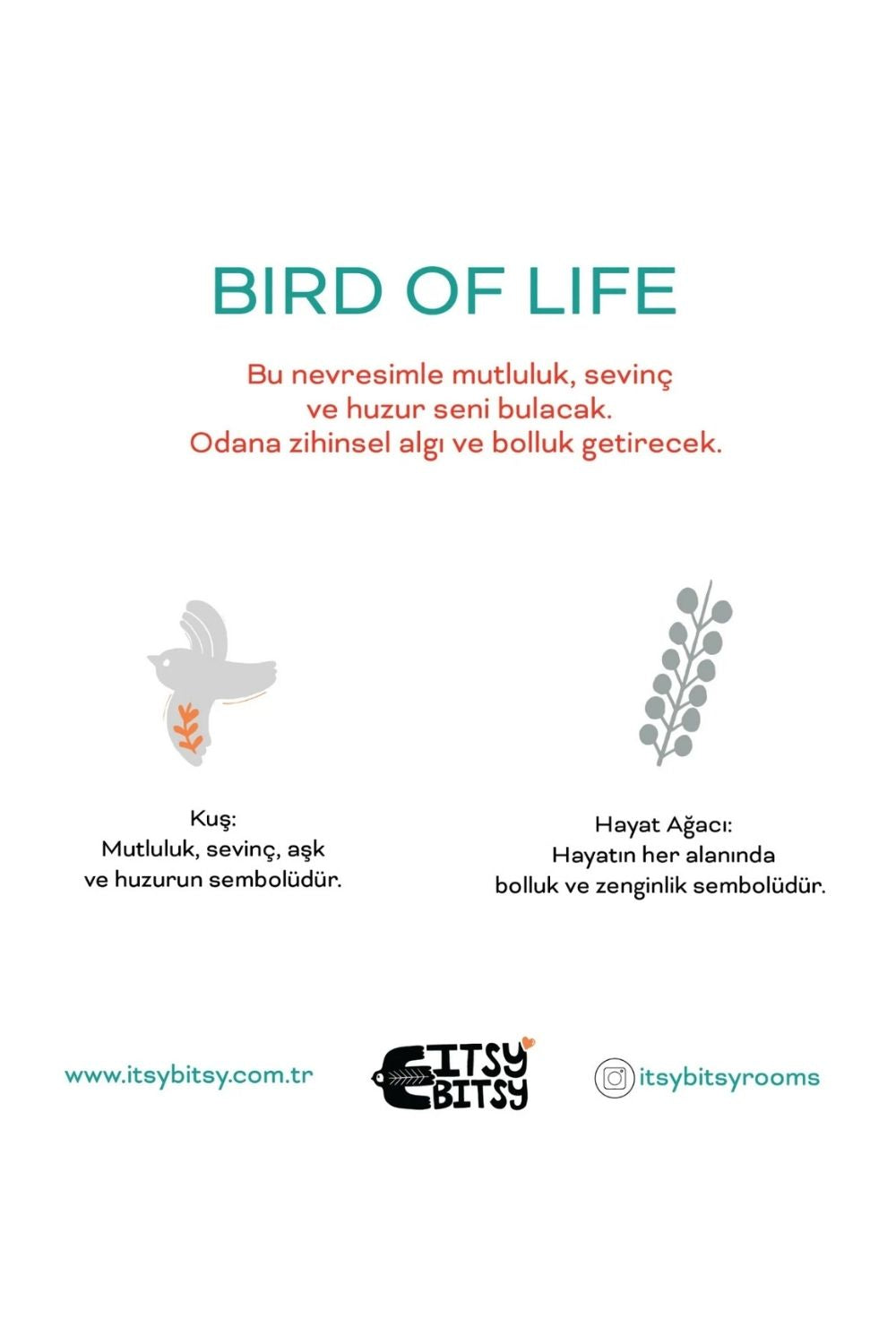 Birds Of Life Aplik Başlığı Gri - 13.5x16 Cm - 3
