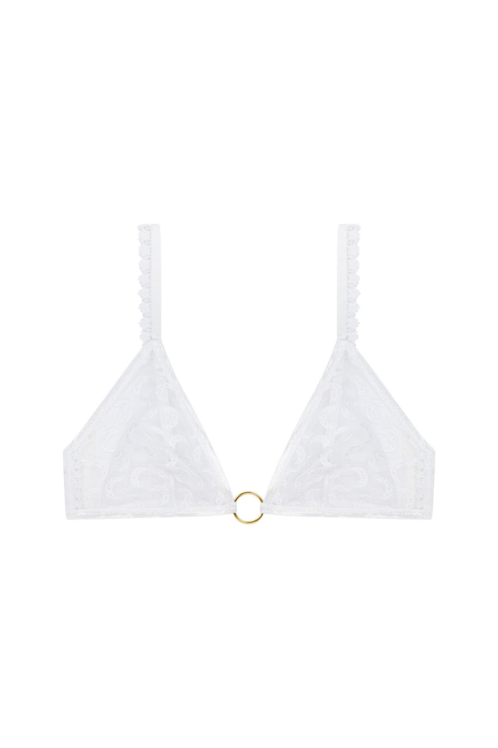 Ay Desenli Dantel Bralet, Beyaz - 1