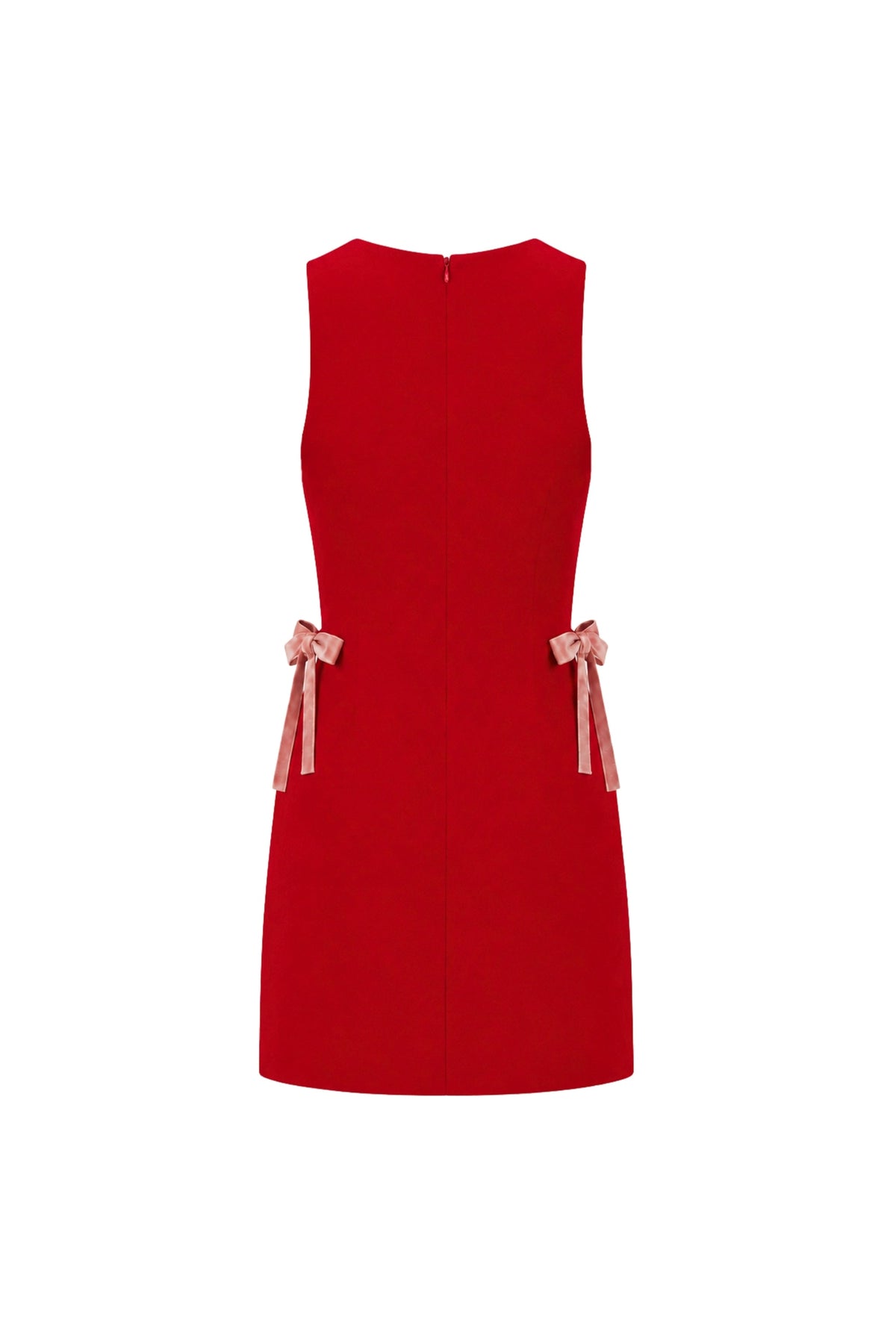 Sabine Mini Krep Elbise - Paprika Kırmızı - 1