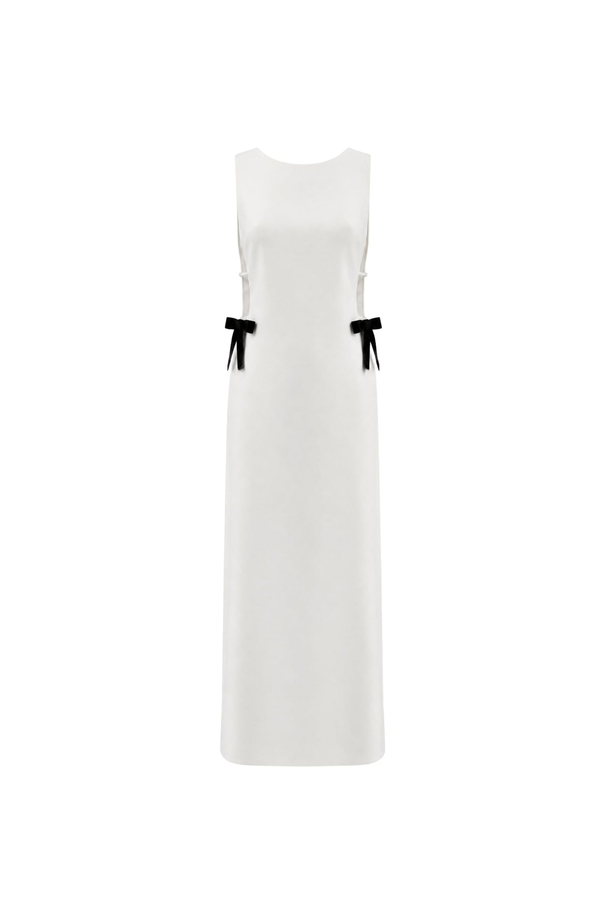 Sabine Midi Krep Elbise - Ivory Beyaz - 0